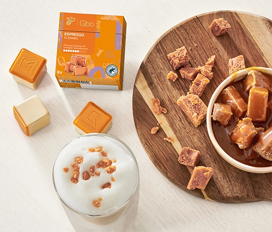 کپسول قهوه اسپرسو چیبو Qbo Espresso Caramel بسته 8 عددی